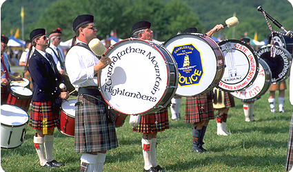 59th Annual Grandfather Mountain Highland Games Massed band parade